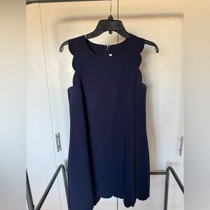 J. Crew Navy Scalloped Dress